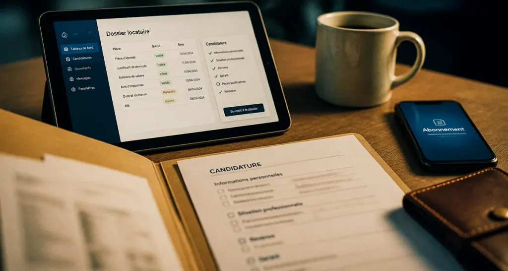 Allo appart : dossier locataire abonnement sur tablette
