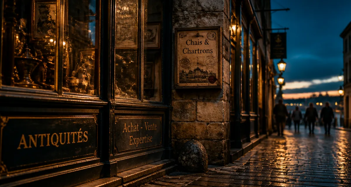 Chartrons Bordeaux : rue Notre-Dame, vitrines d’antiquaires et chais
