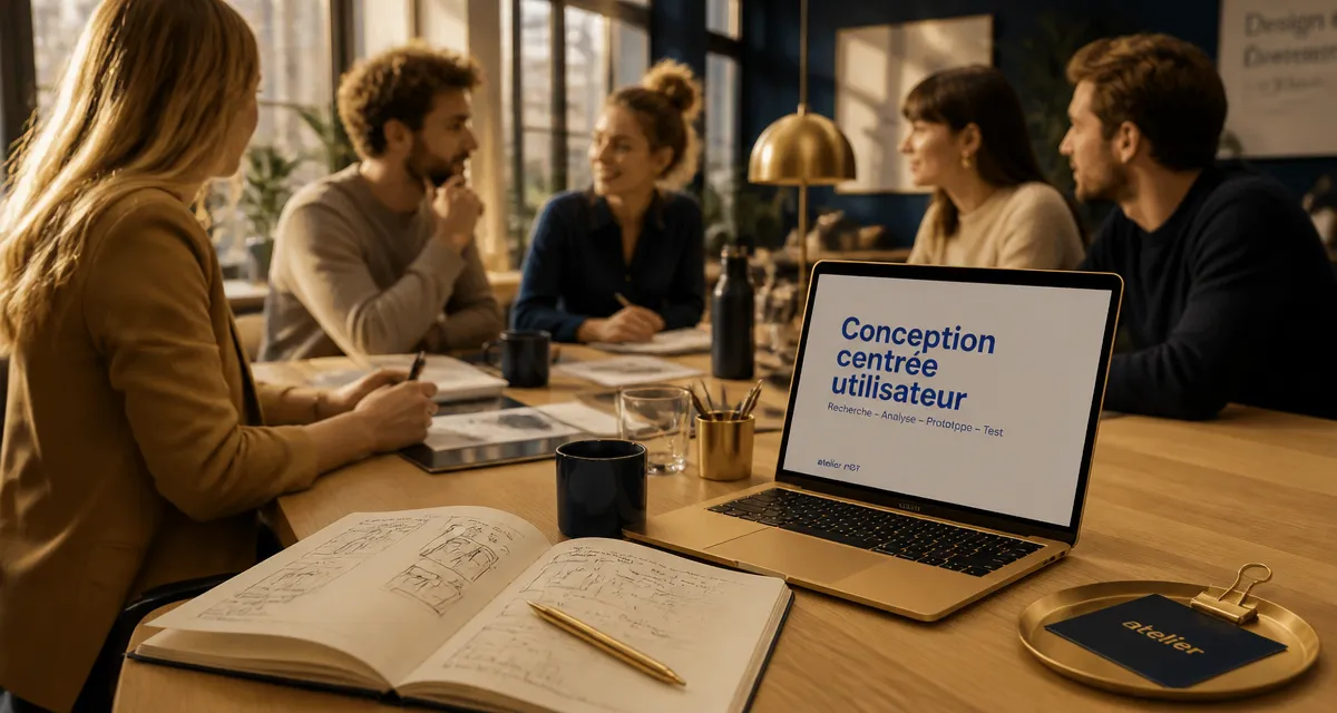 Équipe en coworking conception centrée utilisateur