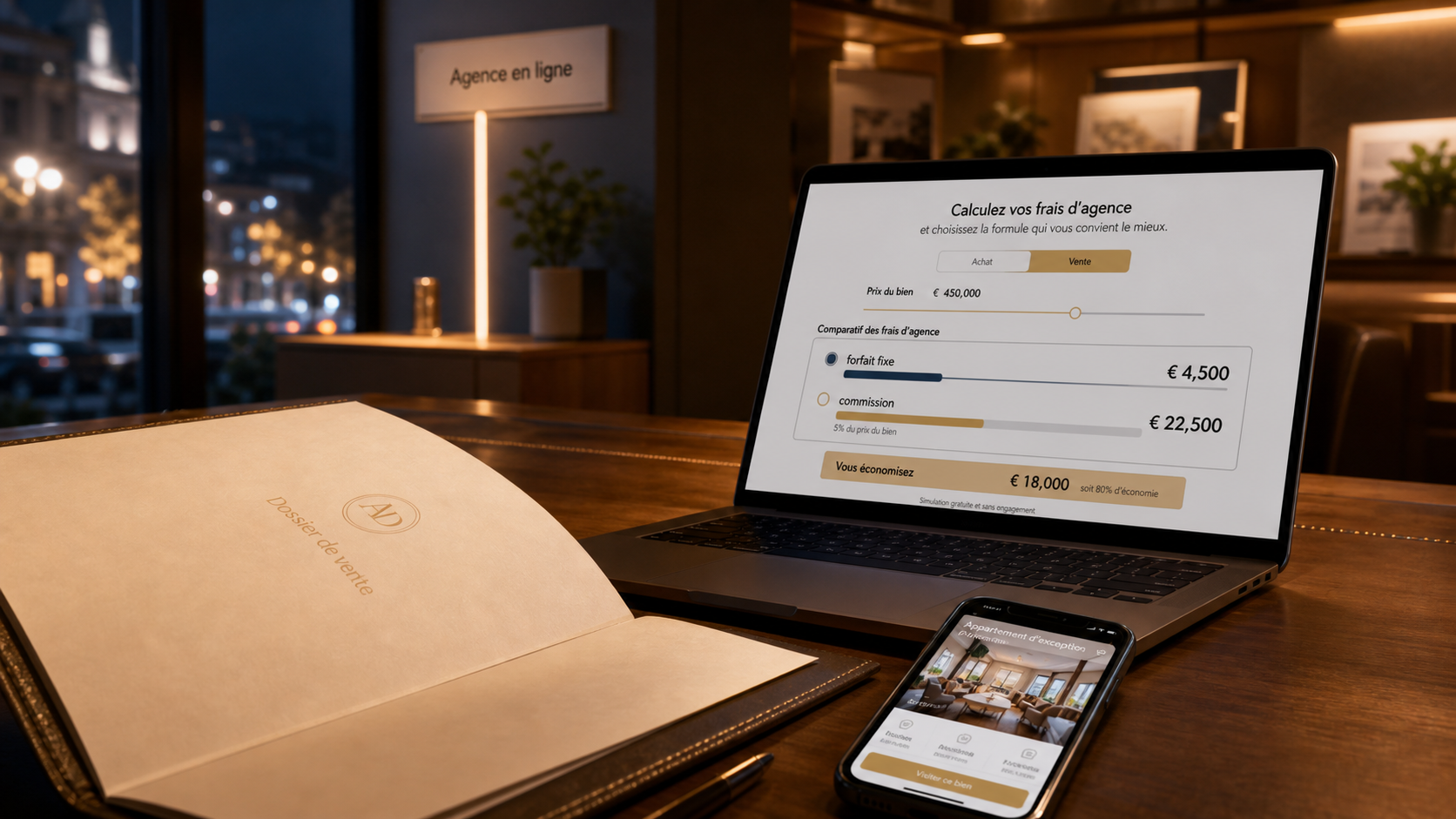 Meilleure agence immobilière en ligne : calcul frais et commission