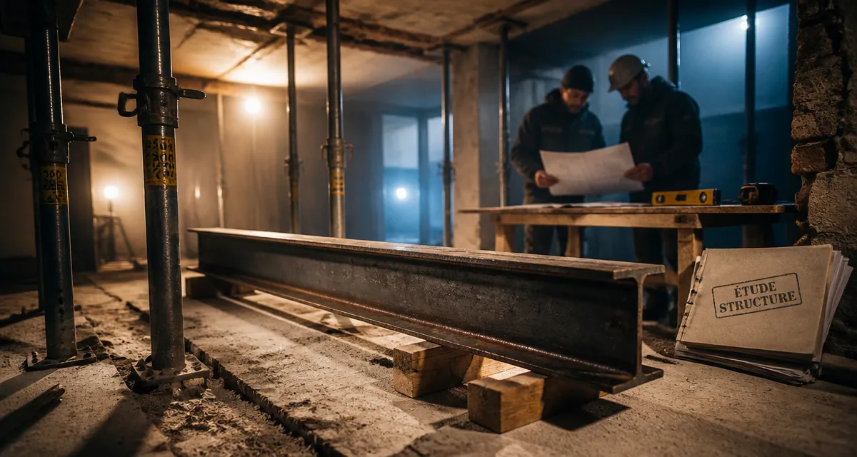 Ouverture mur porteur IPN, mur porteur ipn prix, pose d’IPN sur chantier