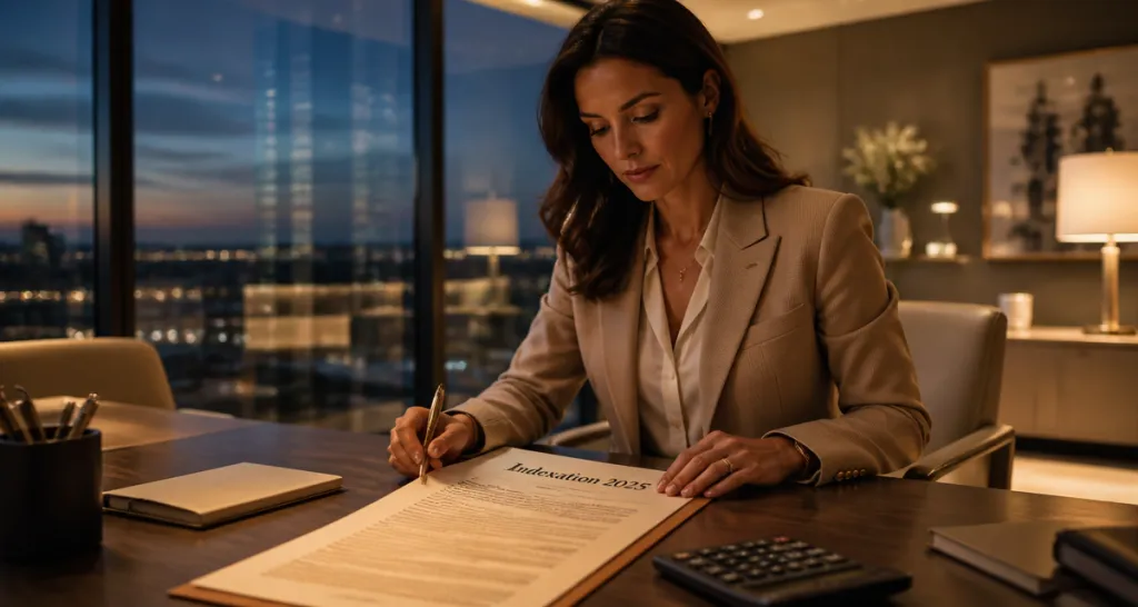 Plafonnement des loyers commerciaux 2025, femme calculant indexation