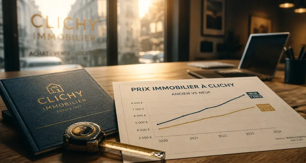 Prix immobilier Clichy à 6 884 €/m² en agence