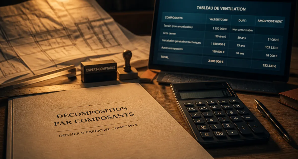 Tableau décomposition immeuble par composant pour amortir un immeuble par composants