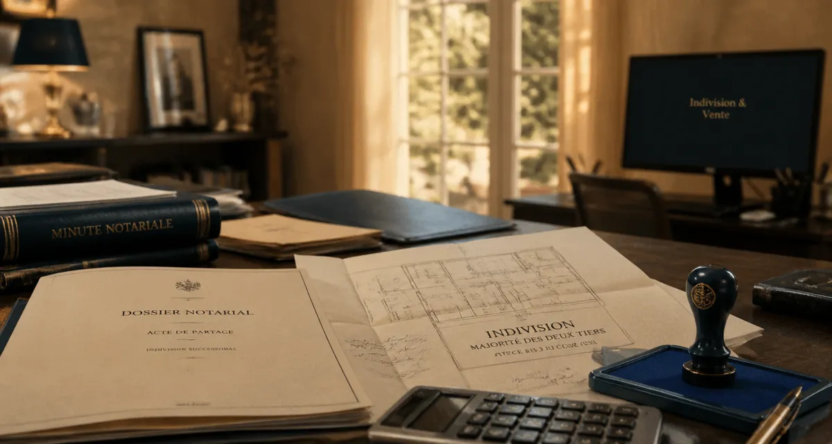 Vente maison en indivision entre frere et soeur : dossier notarial et plan