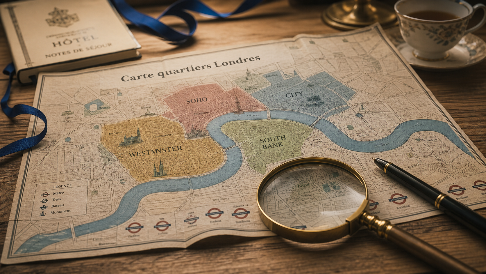 Carte quartiers de londres : Westminster, Soho, Camden