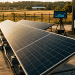 Combien rapporte 1000 m2 de panneau solaire : panneaux sur site et écran de production