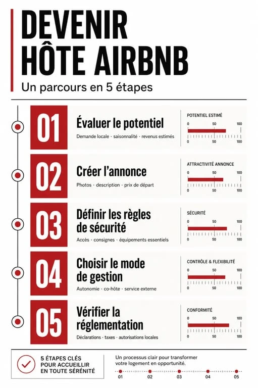 Étapes pour devenir hôte Airbnb et réussir sa location saisonnière