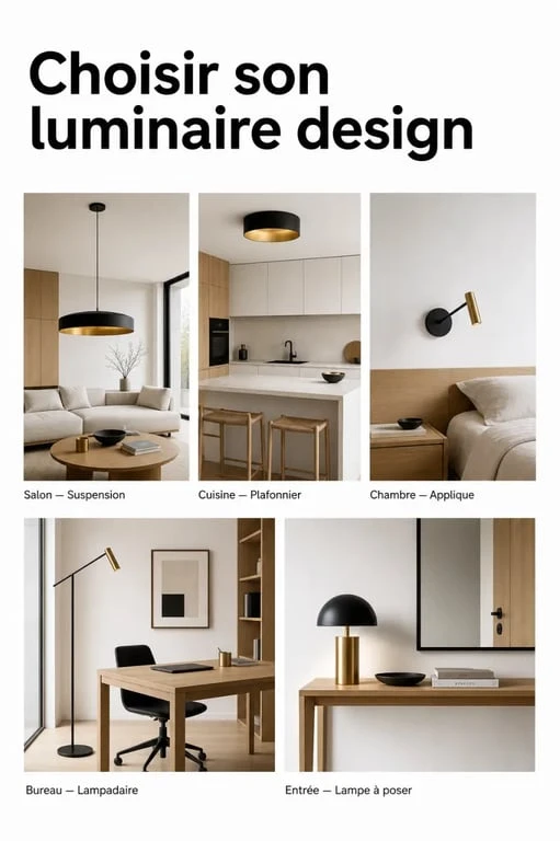Luminaire design : cinq ambiances d’intérieur pour choisir le bon éclairage selon la pièce
