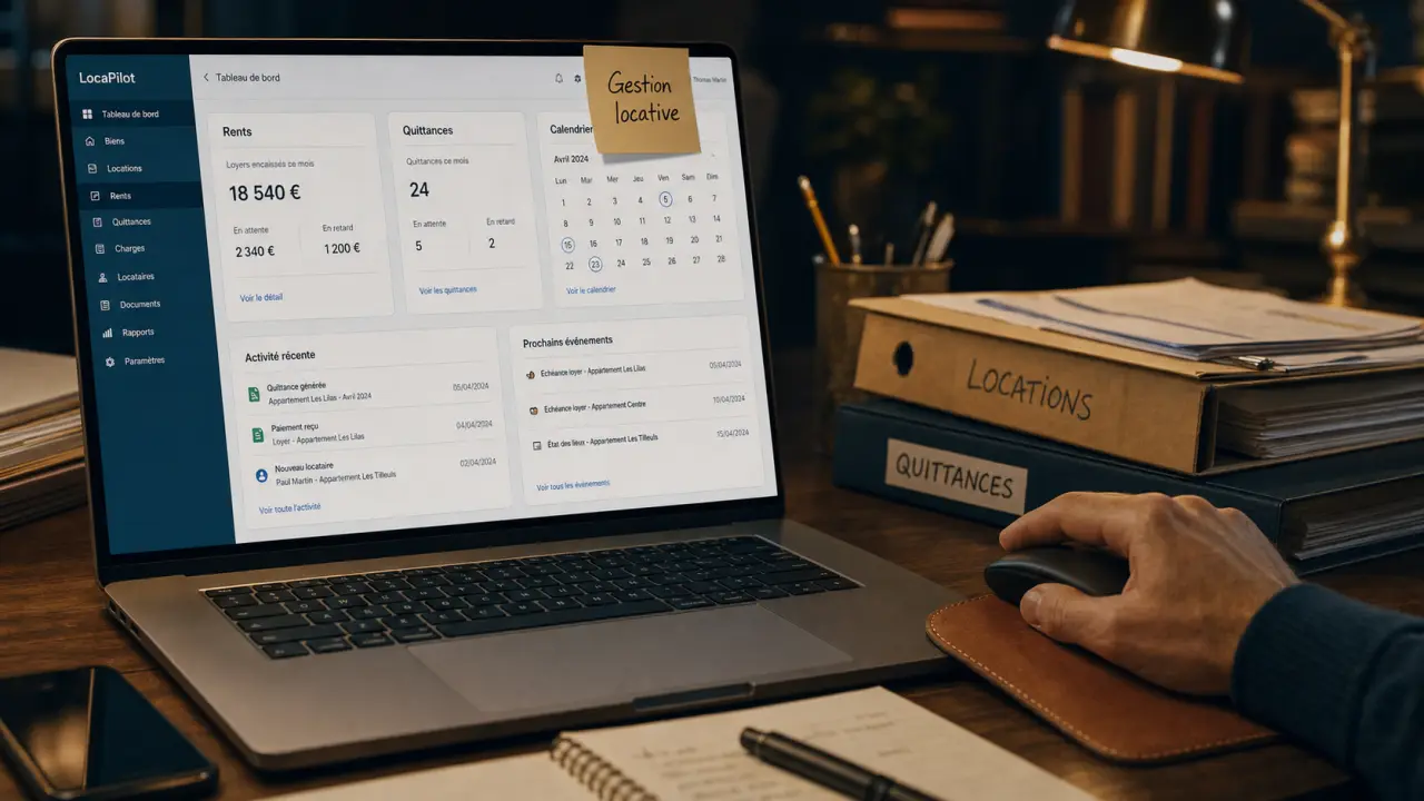 Gestion locative en ligne comparatif : gestion sur ordinateur au bureau