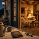 Gite de charme : bâtisse de caractère, terrasse et salon