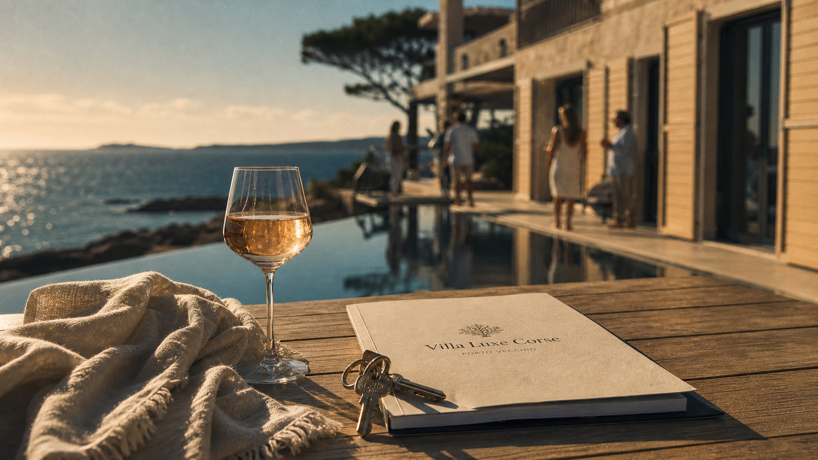 Location villa corse luxe avec vue mer, conciergerie et sécurité, villa contemporaine à Porto-Vecchio
