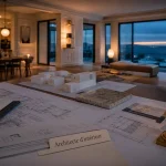 Architecte interieur la baule : plans et maquette pour villa premium, baie sur la mer