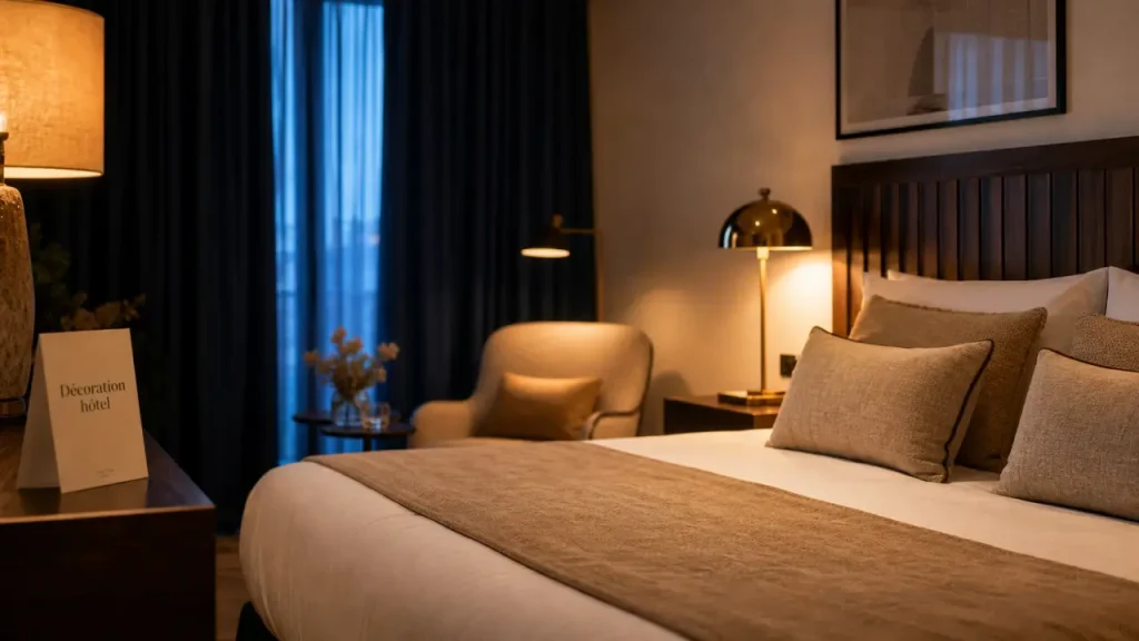Décoration d’intérieur hôtel : une signature visuelle construite par les textiles, les matières et la cohérence