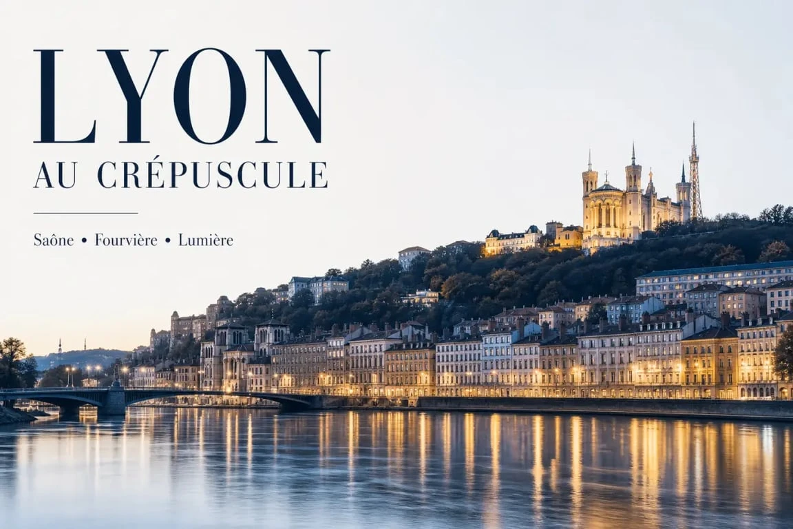 Séjour romantique à Lyon au coucher du soleil avec vue sur Fourvière et la Saône