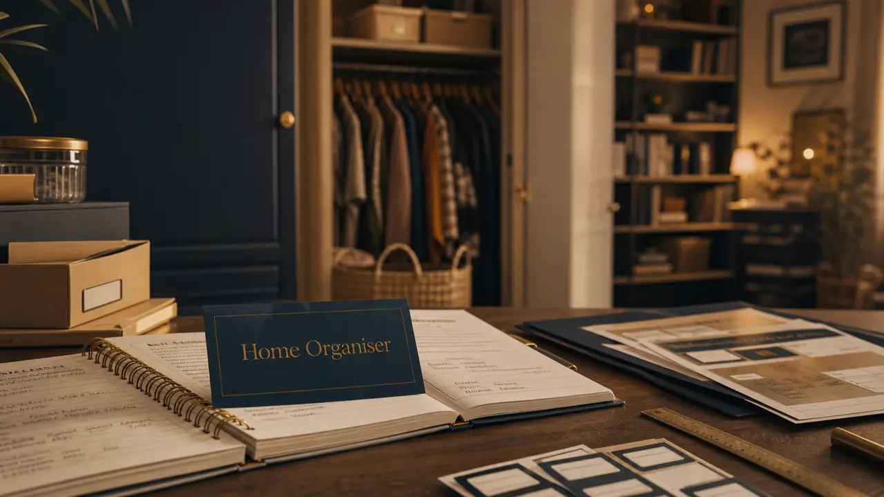 Formation home organiser : carnet et étiquettes dans un appartement lumineux