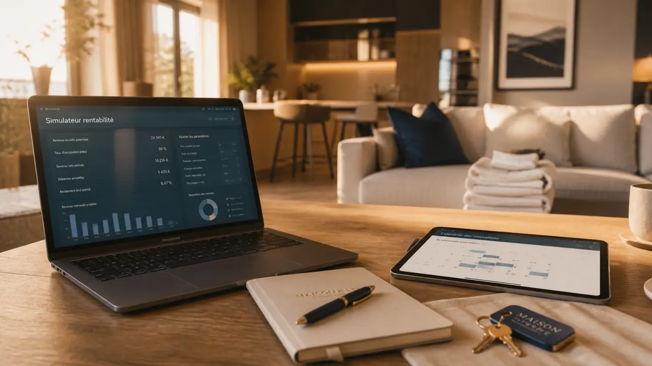 Investir dans le locatif saisonnier : simulation LMNP, calendrier de réservations 90 jours