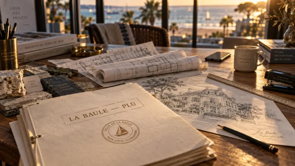 Architecte la baule renovation : dossier PLU et ABF sur plans de rénovation, bord de mer