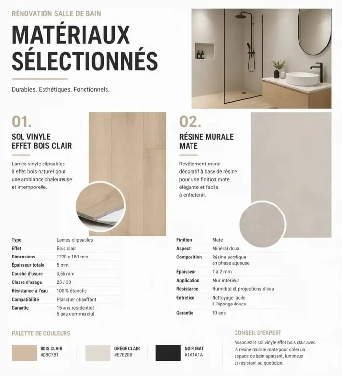 Matériaux pour home staging salle de bain