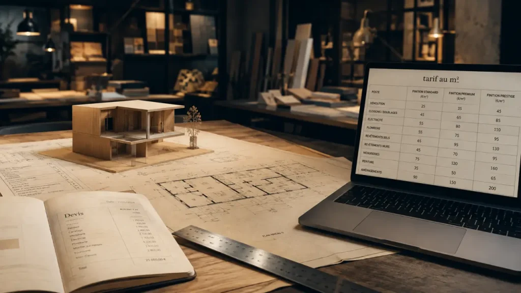 Prix d’un architecte d’intérieur : tarifs au m² et 70 à 150 €/h
