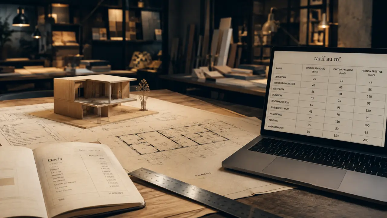 Prix d’un architecte d’intérieur : tarifs au m² et 70 à 150 €/h