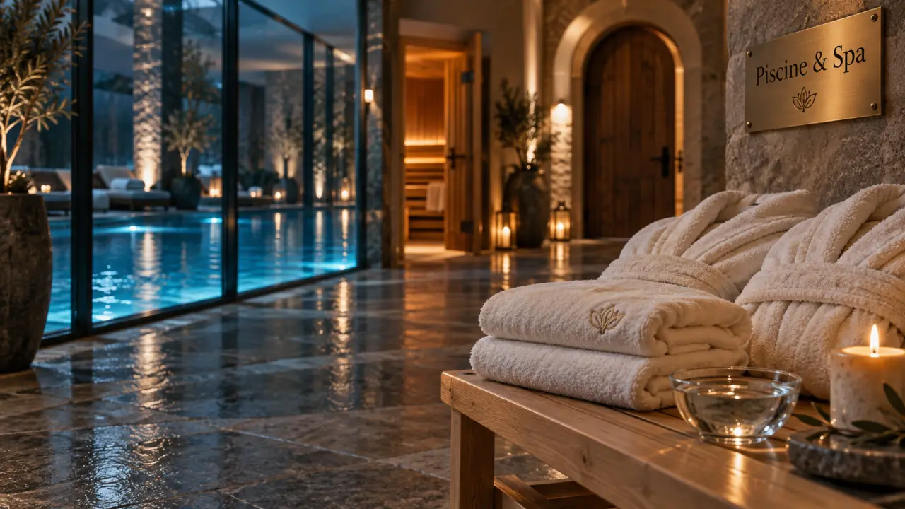 the originals boutique hôtel du pont roupt mende : piscine & spa, peignoirs et serviettes