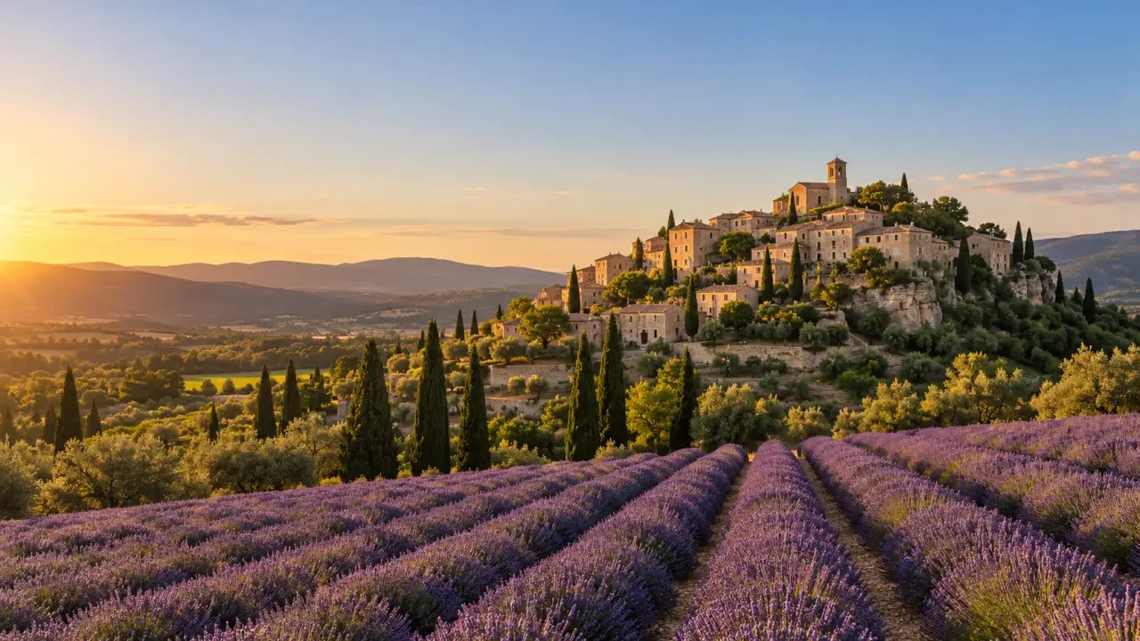 Location saisonnière en Provence dans un village entouré de paysages de lavande