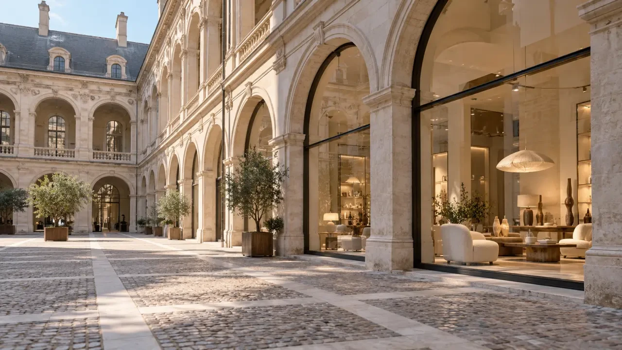 Boutique AMPM Lyon Grand Hôtel-Dieu dans la cour intérieure