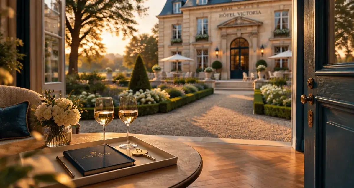 the originals boutique hôtel victoria fontainebleau : vue jardin vers façade patrimoniale
